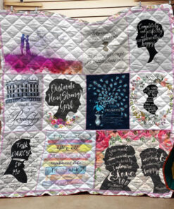 Buy Pride And Prejudice Quotes Quilt Blanket & Quilt Bedding Set