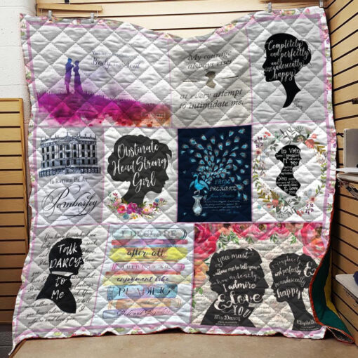 Buy Pride And Prejudice Quotes Quilt Blanket & Quilt Bedding Set