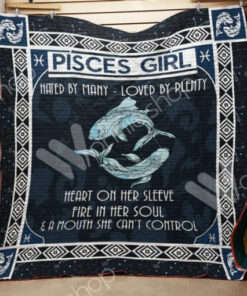 Buy Pisces Horoscope Hated By Many Loved By Plenty Heart On Her Sleeve Quilt Blanket & Quilt Bedding Set Great Customized Blanket Gifts For Birthday Christmas Thanksgiving