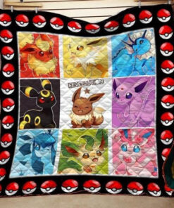 Buy Pokemon Eevee Evolution For Fans Quilt Blanket & Quilt Bedding Set