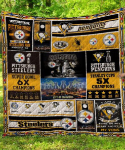 Buy Pittsburgh Steelers And Pittsburgh Penguins Quilt Blanket & Quilt Bedding Set Great Customized Blanket Gifts For Birthday Christmas Thanksgiving