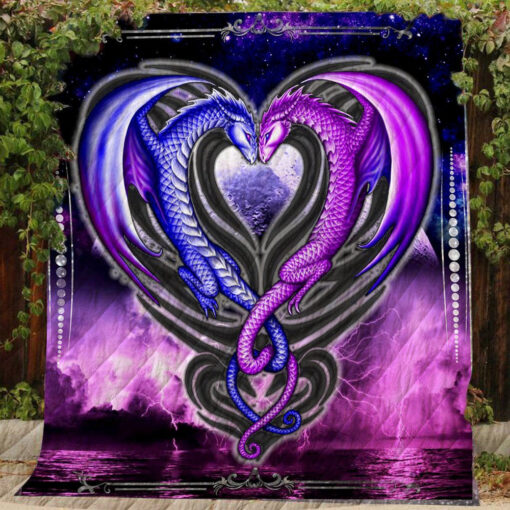 Buy Purple Dragon Love Quilt Blanket & Quilt Bedding Set Great Customized Blanket Gifts For Birthday Christmas Thanksgiving