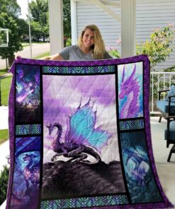 Buy Purple Flying Dragon Quilt Blanket & Quilt Bedding Set Great Customized Blanket Gifts For Birthday Christmas Thanksgiving