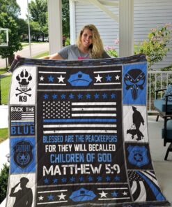 Buy Police Blessed Are The Peacekeepers Quilt Blanket & Quilt Bedding Set Great Customized Gifts For Birthday Christmas Thanksgiving Perfect Gifts For Police