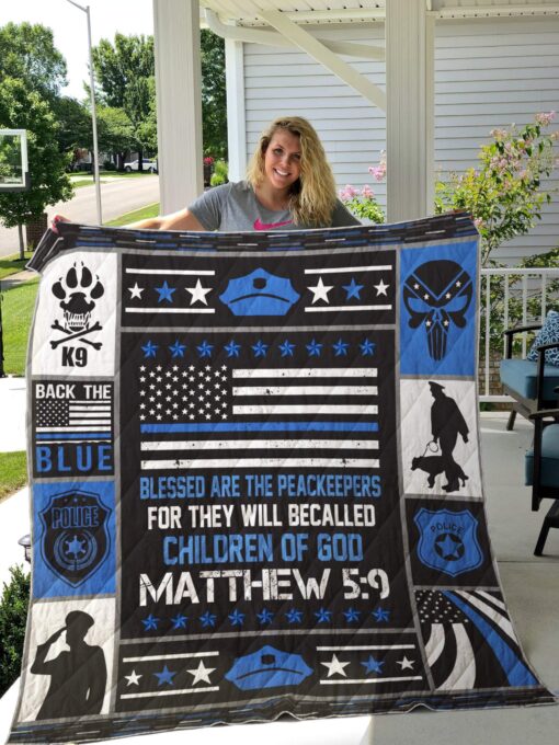 Buy Police Blessed Are The Peacekeepers Quilt Blanket & Quilt Bedding Set Great Customized Gifts For Birthday Christmas Thanksgiving Perfect Gifts For Police