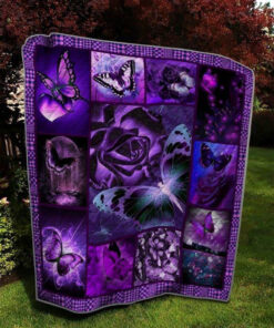 Buy Purple Twinkle Butterfly Flower Quilt Blanket & Quilt Bedding Set Great Customized Blanket Gifts For Birthday Christmas Thanksgiving