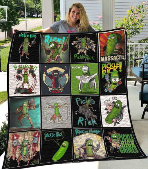 Buy Pickle Rick Quilt Blanket & Quilt Bedding Set All Season Plus Size Quilt Blanket & Quilt Bedding Set