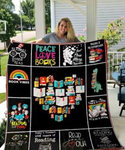 Buy Reading Peace Love Books Quilt Blanket & Quilt Bedding Set Great Customized Blanket Gifts For Birthday Christmas Thanksgiving