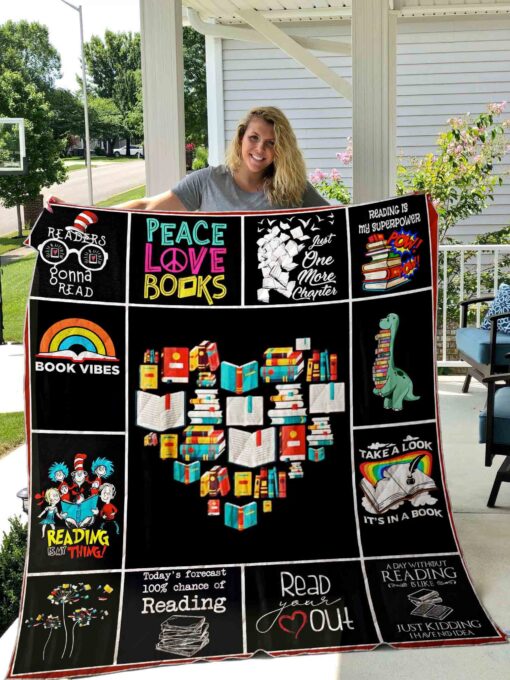 Buy Reading Peace Love Books Quilt Blanket & Quilt Bedding Set Great Customized Blanket Gifts For Birthday Christmas Thanksgiving