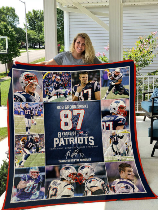 Buy Rob Gronkowski Gronk New England Patriots 87 Quilt Blanket & Quilt Bedding Set