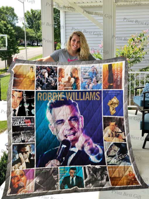 Buy Robbie Williams Albums Cover Poster Quilt Blanket & Quilt Bedding Set