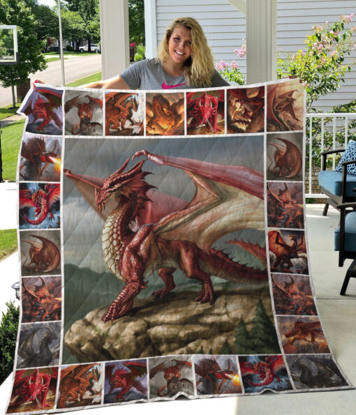 Buy Red Dragon Picture Collection Quilt Blanket & Quilt Bedding Set Great Customized Blanket Gifts For Birthday Christmas Thanksgiving