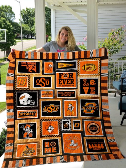 Buy Ncaa Oklahoma State Cowboys Quilt Blanket & Quilt Bedding Set #364