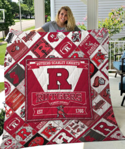 Buy Ncaa Rutgers Scarlet Knights Quilt Blanket & Quilt Bedding Set #564