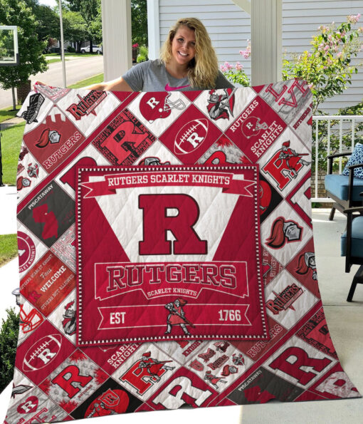 Buy Ncaa Rutgers Scarlet Knights Quilt Blanket & Quilt Bedding Set #564