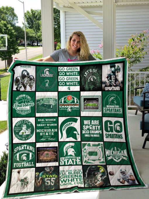 Buy Ncaa Michigan State Spartans Quilt Blanket & Quilt Bedding Set #464