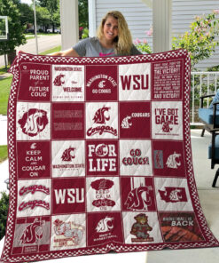 Buy Ncaa Washington State Cougars Quilt Blanket & Quilt Bedding Set #718