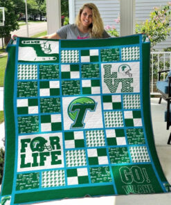 Buy Ncaa Tulane Green Wave Quilt Blanket & Quilt Bedding Set #1136