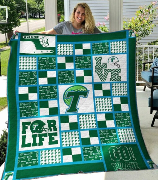 Buy Ncaa Tulane Green Wave Quilt Blanket & Quilt Bedding Set #1136