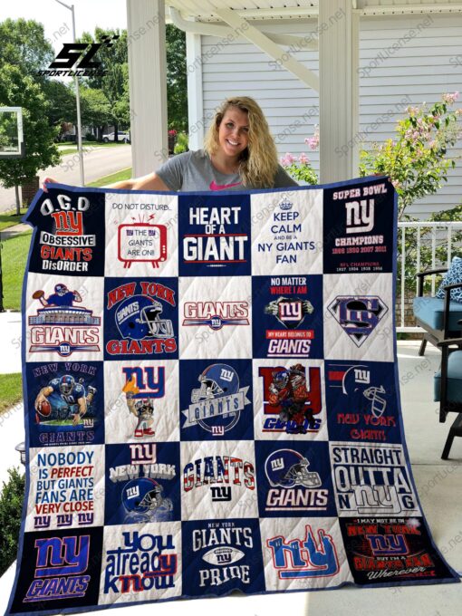 Buy New York Giants Quilt Blanket & Quilt Bedding Set Ver 25