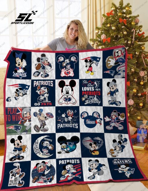 Buy New England Patriots Disney Quilt Blanket & Quilt Bedding Set - Meteew