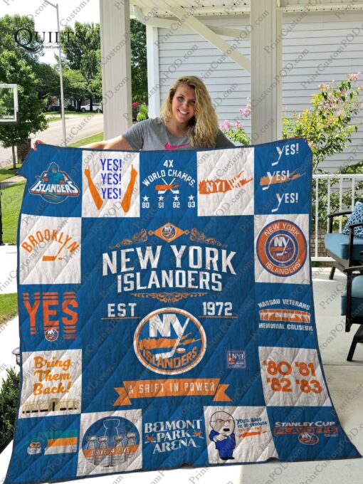 Buy New York Islanders Quilt Blanket & Quilt Bedding Set 01