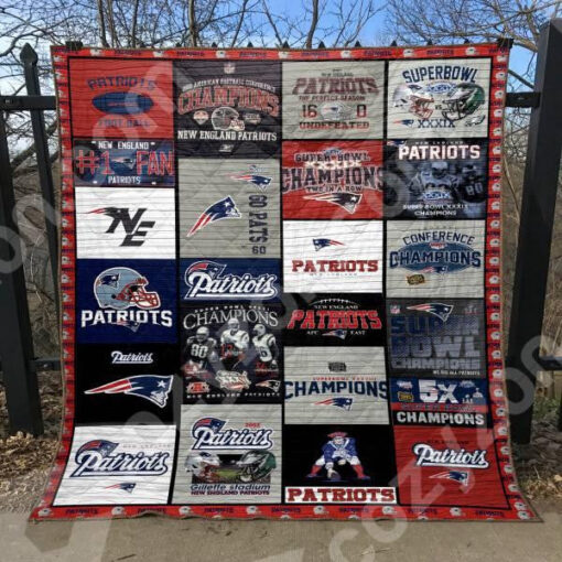 Buy New England Patriots Quilt Blanket & Quilt Bedding Set 05