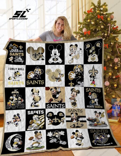 Buy New Orleans Saints Disney Quilt Blanket & Quilt Bedding Set