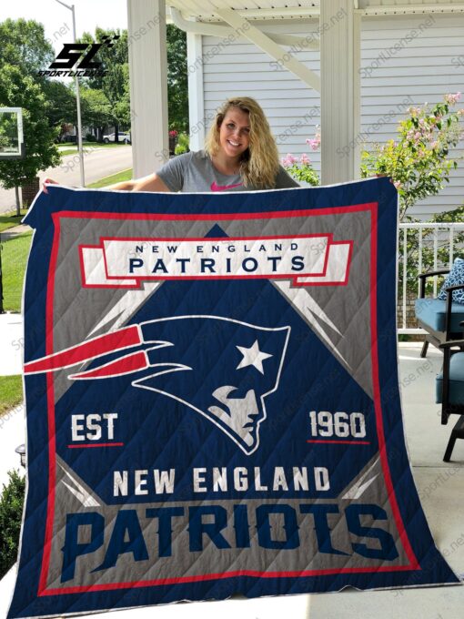 Buy New England Patriots Quilt Blanket & Quilt Bedding Set 03