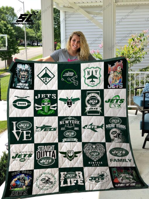 Buy New York Jets Quilt Blanket & Quilt Bedding Set 02