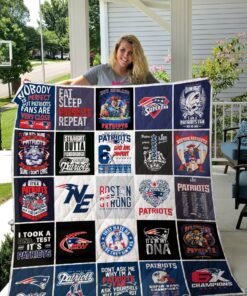 Buy New England Patriots Quilt Blanket & Quilt Bedding Set 02