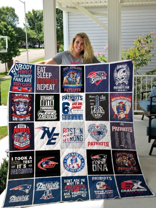 Buy New England Patriots Quilt Blanket & Quilt Bedding Set 02