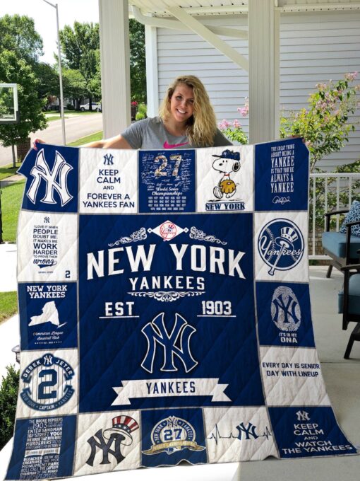 Buy New York Yankees 17 Quilt Blanket & Quilt Bedding Set - Meteew