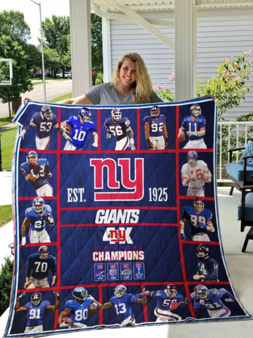 Buy New York Giants Quilt Blanket & Quilt Bedding Set - Meteew