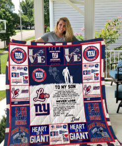 Buy New York Giants To My Son Love Dad Quilt Blanket & Quilt Bedding Set