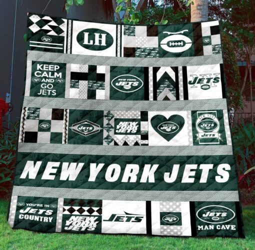 Buy New York Jets Quilt Blanket & Quilt Bedding Set 05