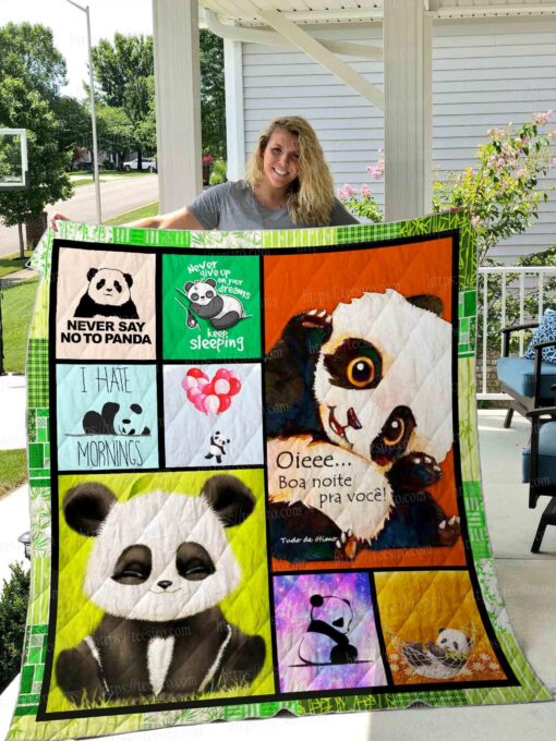 Buy Never Say No To Panda Quilt Blanket & Quilt Bedding Set Great Customized Blanket Gifts For Birthday Christmas Thanksgiving