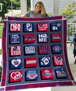 Buy New York Giants Quilt Blanket & Quilt Bedding Set 04