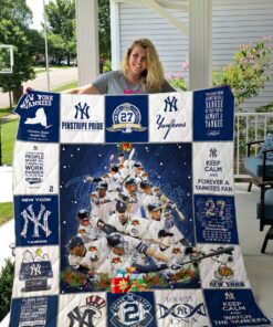 Buy New York Yankees Christmas Quilt Blanket & Quilt Bedding Set Ver 1