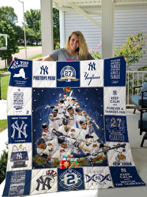 Buy New York Yankees Christmas Quilt Blanket & Quilt Bedding Set Ver 1