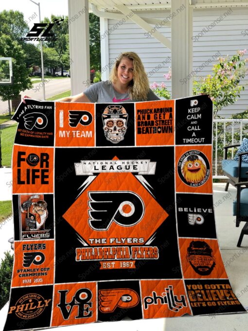 Buy Nhl � Philadelphia Flyers Quilt Blanket & Quilt Bedding Set - Meteew