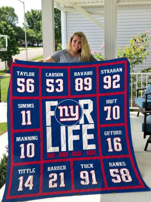 Buy New York Giants For Life Quilt Blanket & Quilt Bedding Set