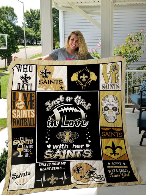 Buy New Orleans Saints Girls Quilt Blanket & Quilt Bedding Set 02