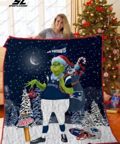 Buy New England Patriots Grinch Quilt Blanket & Quilt Bedding Set