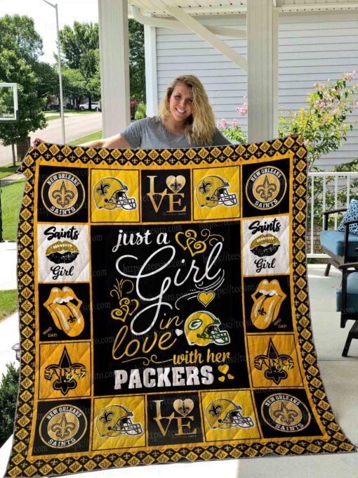 Buy New Orleans Saints Girl Quilt Blanket & Quilt Bedding Set 01