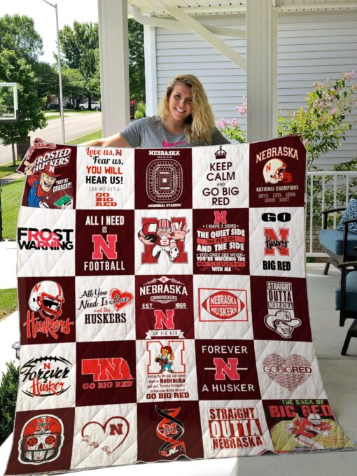 Buy Nebraska Cornhuskers Quilt Blanket & Quilt Bedding Set 02