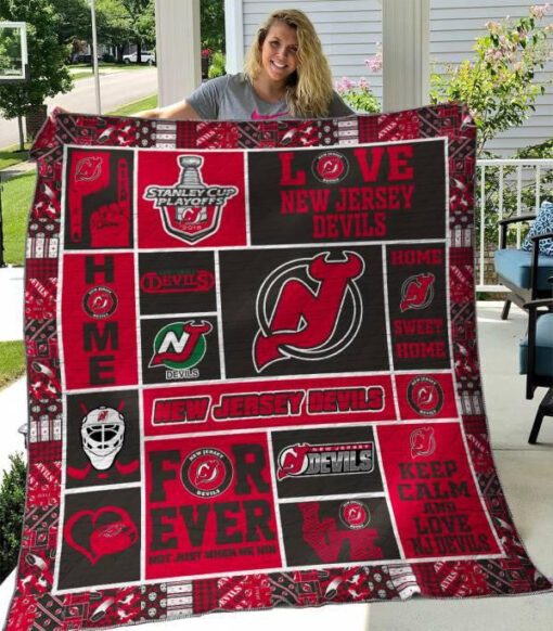 Buy New Jersey Devils Quilt Blanket & Quilt Bedding Set 03