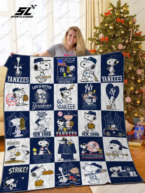 Buy New York Yankees+Snoopy Quilt Blanket & Quilt Bedding Set Ver Sp