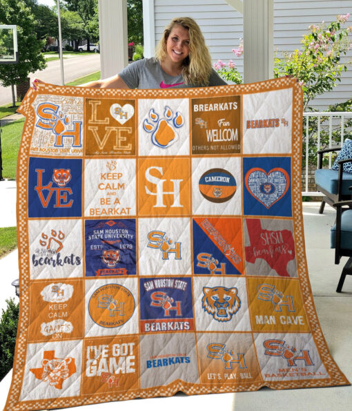 Buy Ncaa Sam Houston State Bearkats Quilt Blanket & Quilt Bedding Set #1573