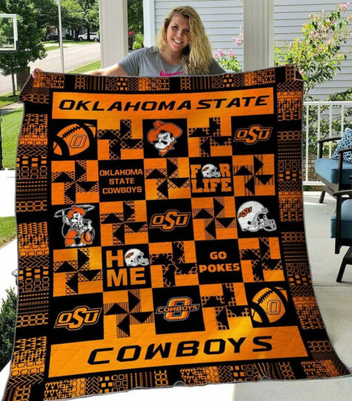 Buy Ncaa Oklahoma State Cowboys Quilt Blanket & Quilt Bedding Set #365